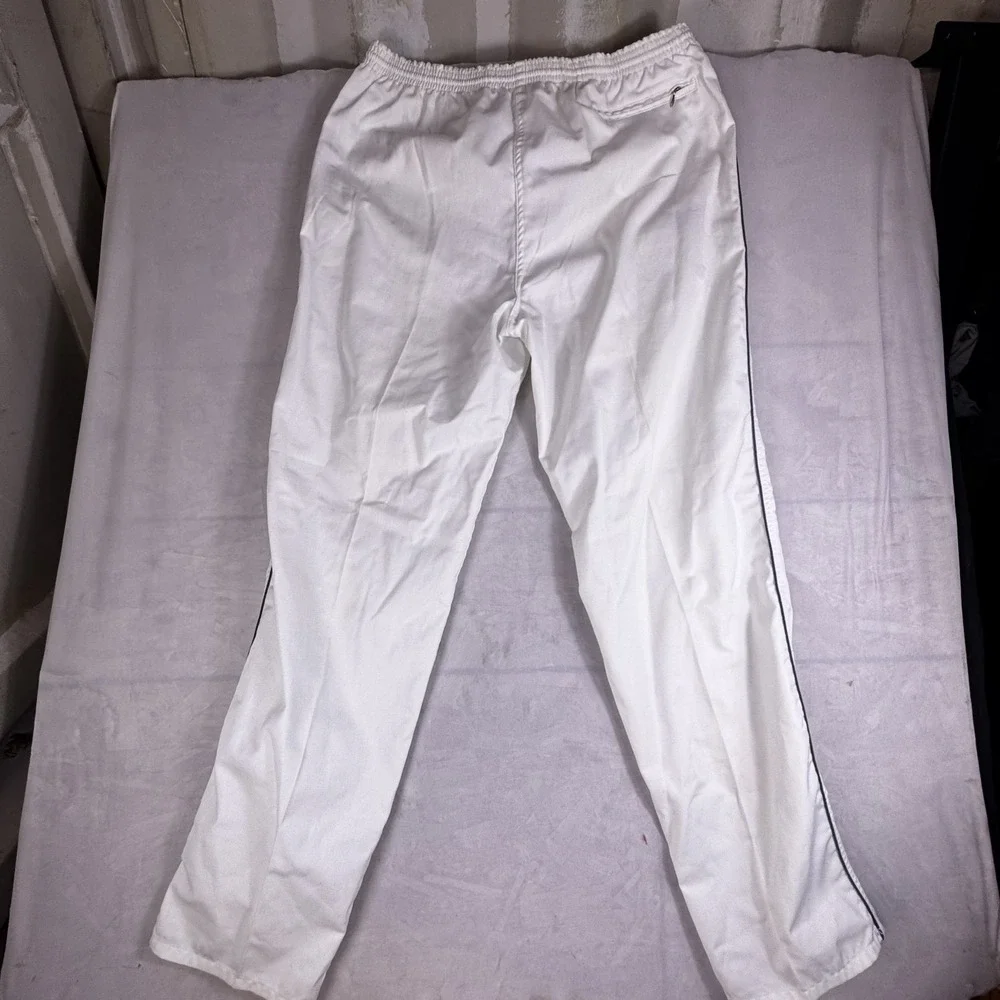 Dickies Track Pants Men 34W White Regular Fit Flat Front Elastic Waisted Pull On